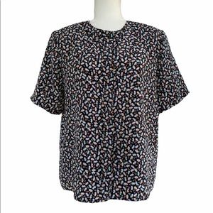 Vintage Worthington Essentials Blouse with Small Flower Print
